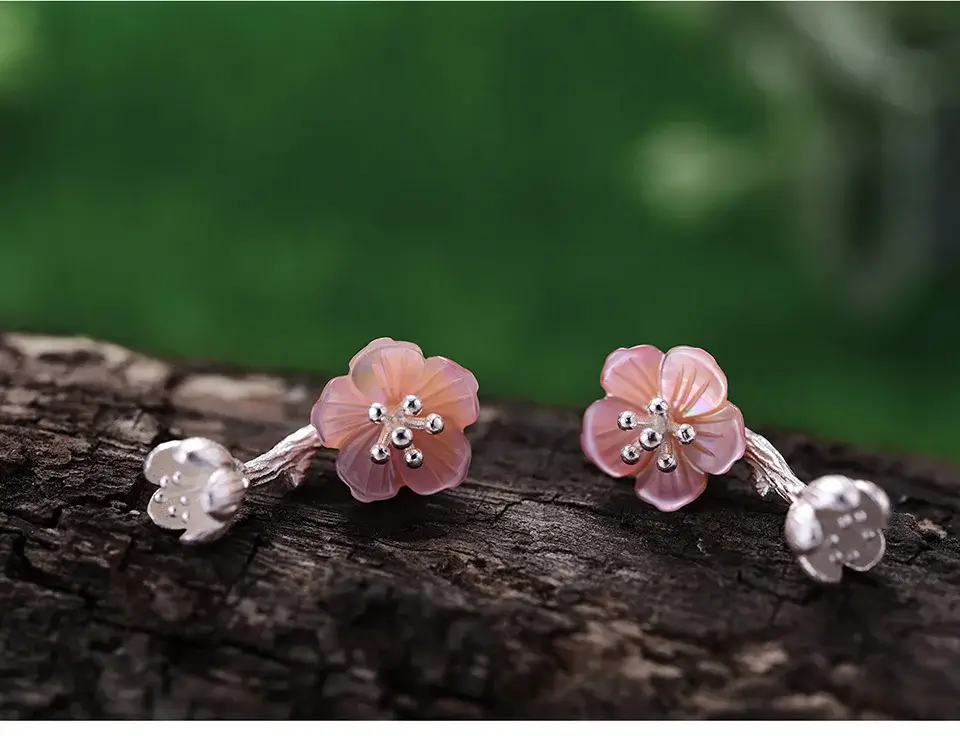 Boucles Doreilles clous fleur argent