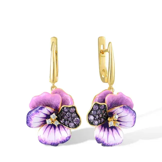 Boucles Doreilles Femme Violettes